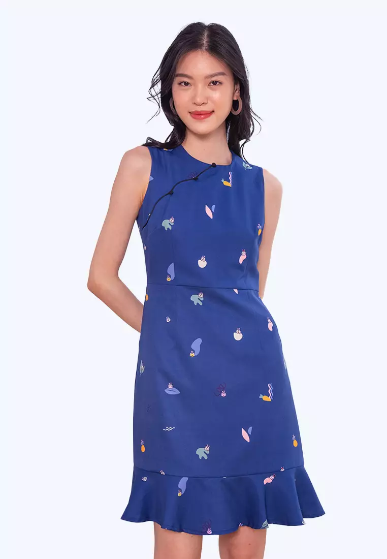 L'zzie DISNEY X LZZIE TSUM TSUM BUNNY DETACHABLE COLLAR CHEONGSAM