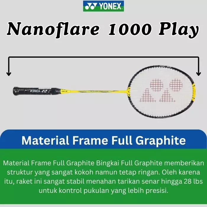 Raket Badminton Yonex Nanoflare 1000 Play GRATIS Senar dan Tas Yonex Original