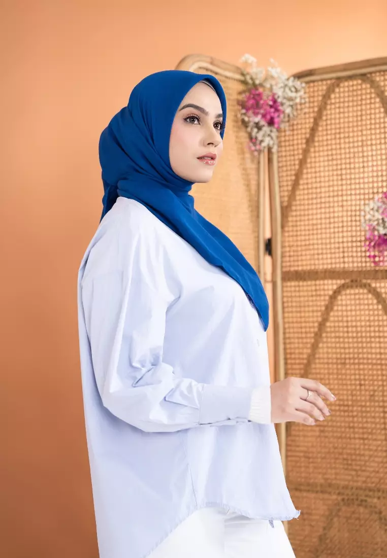 ZM Zaskia Mecca - Sadi Blue Hijab Kerudung Segi Empat