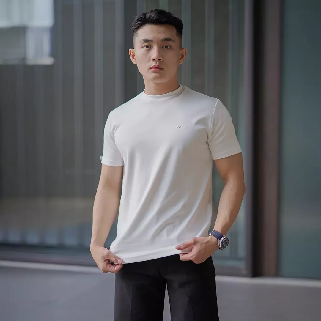 Kale JUNO WHITE/ Cotton Cloudy / Atasan Kaos Pria / Kaos Basic Pria