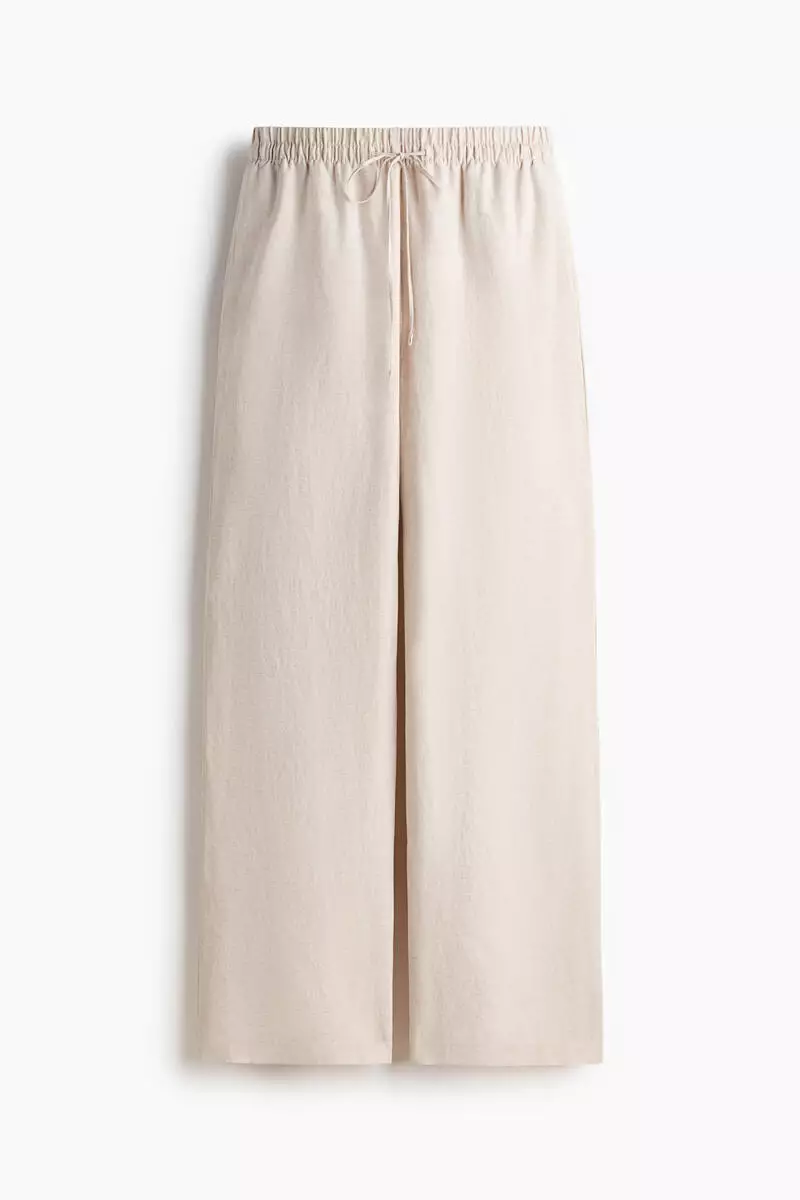 Linen-blend trousers