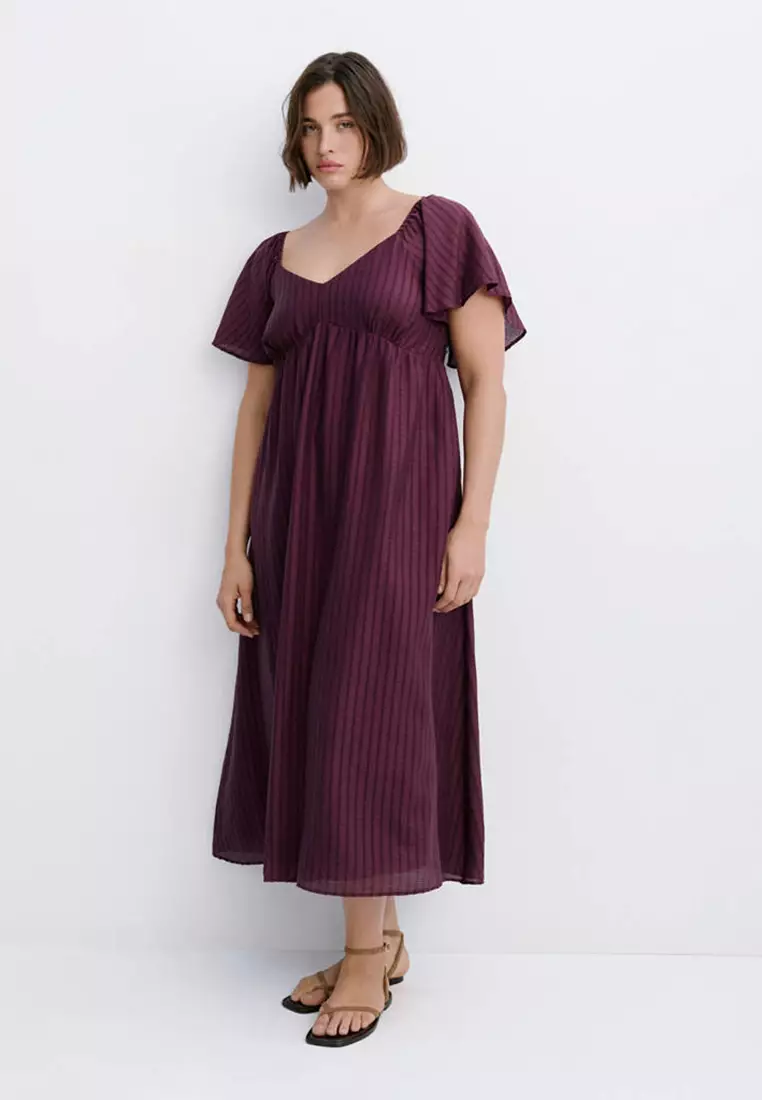 Textured Dress With Gathered Detail