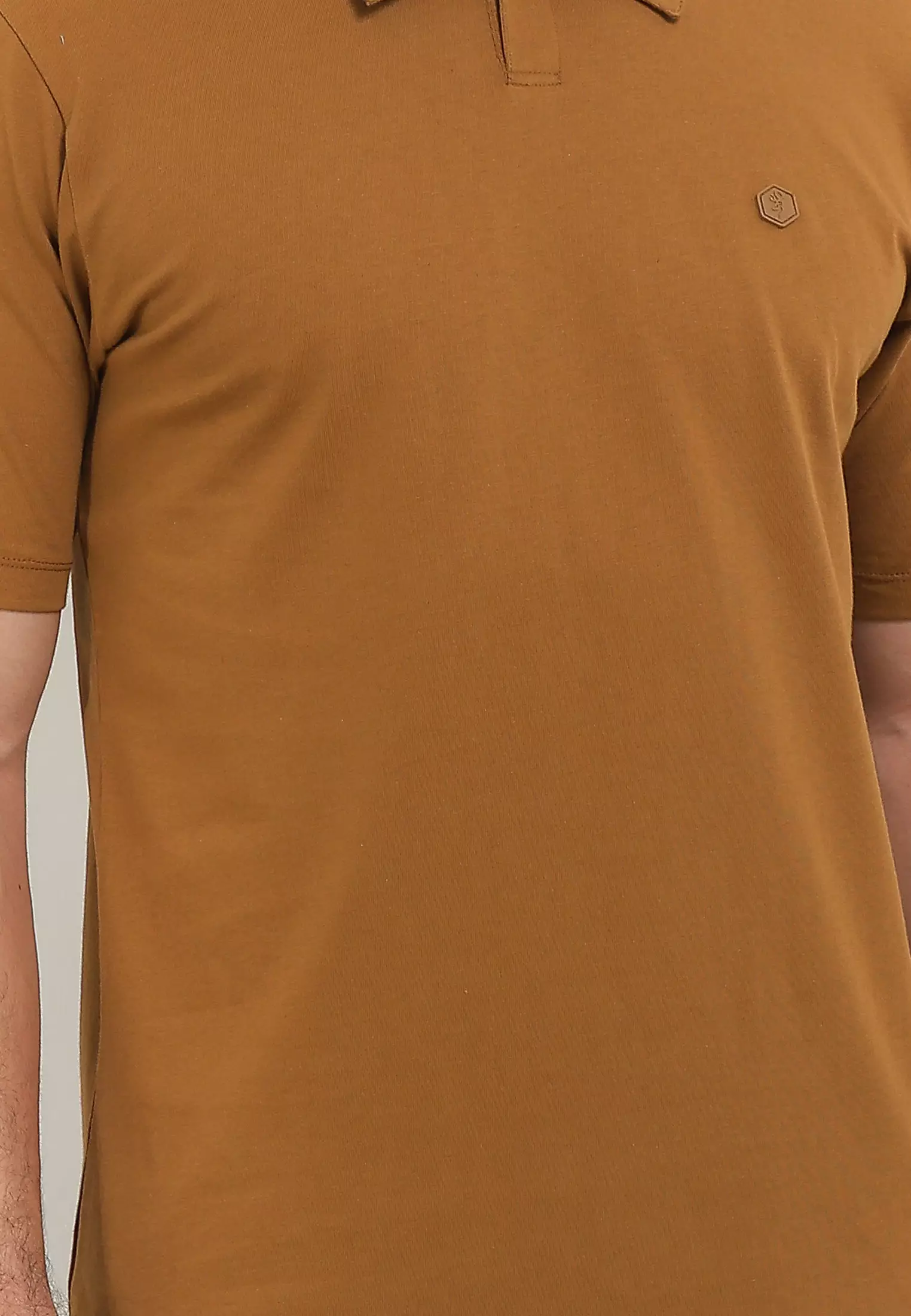 Cressida Regular Polo Shirt One Button Brown - K070C