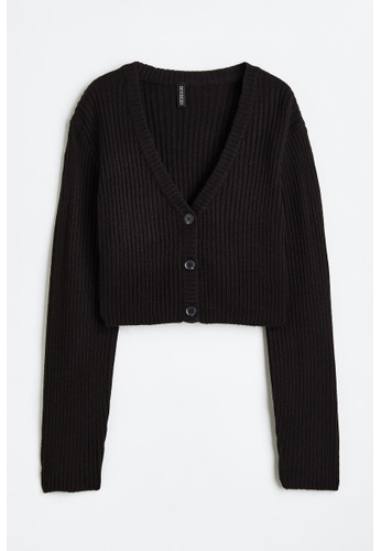 Buy Hu0026M Cropped rib-knit cardigan 2023 Online | ZALORA Singapore