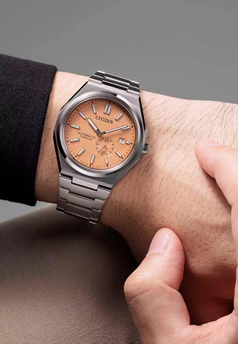 Buy Citizen Citizen Zenshin Mechanical Peach Dial Silver Stainless