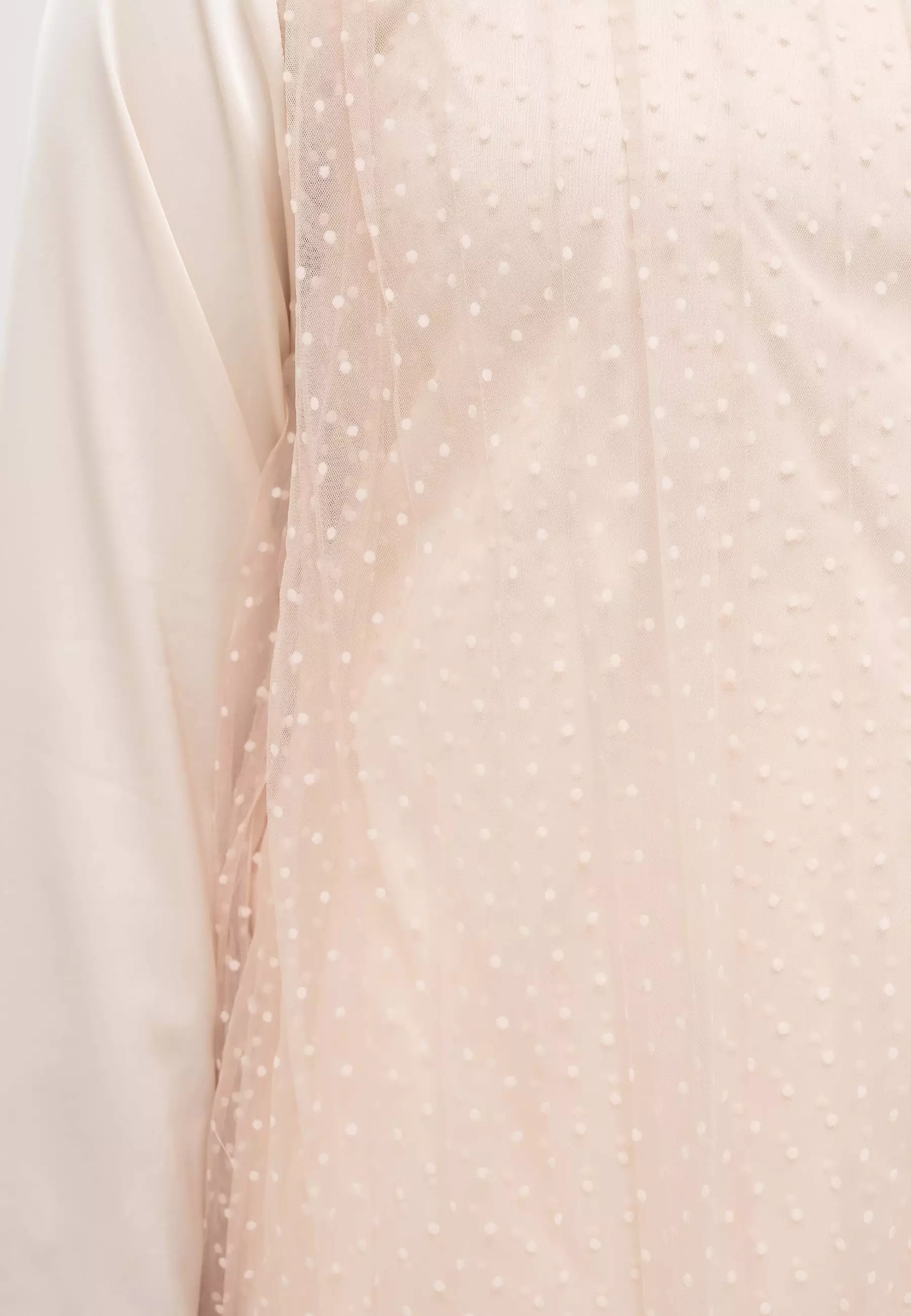 HijabChic Keeva Gold Top - Baju Blouse Lebaran Pleats Elegan Satin Lace Premium