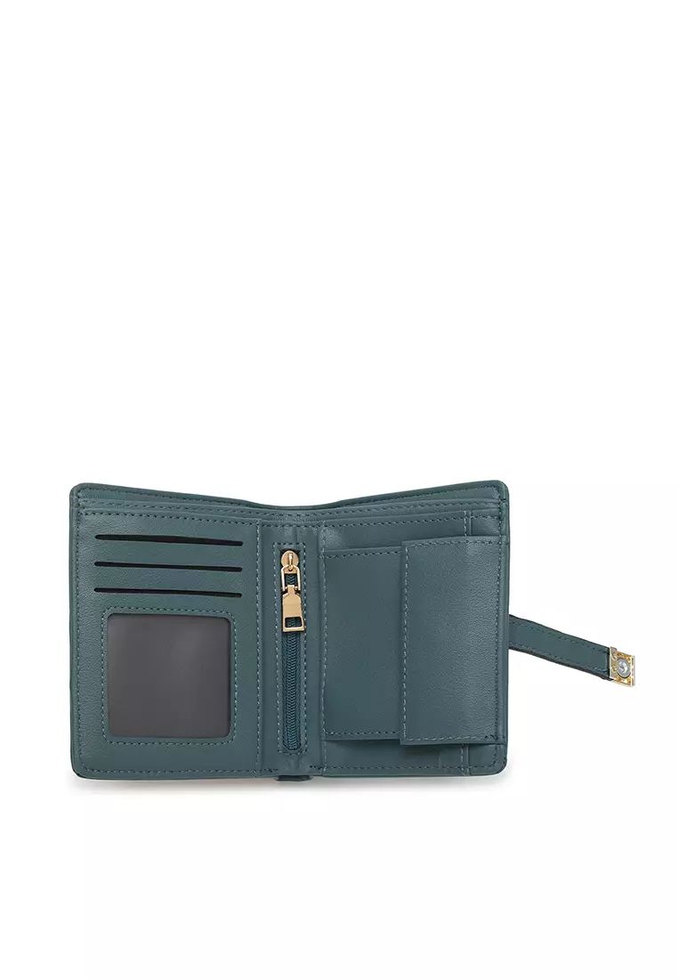 Dompet Pendek Wanita Dengan Kompartmen Koin (Women's Pin Button Bi Fold Leather Short Purse / Wallet With Coin Compartment)