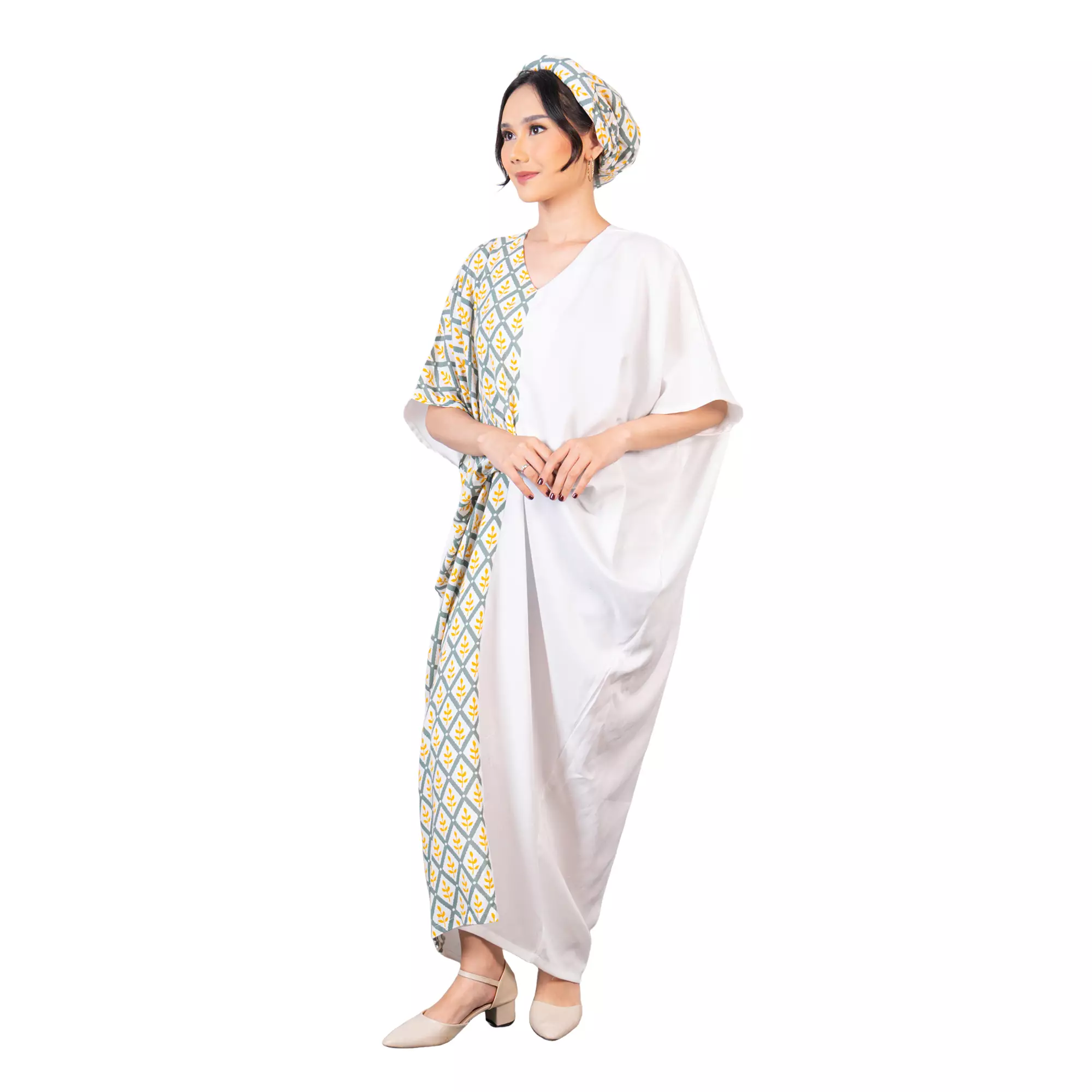 Dress Batik Wanita - Bhatara Batik Dewayani Kaftan - Dress Batik Modern Lengan Pendek