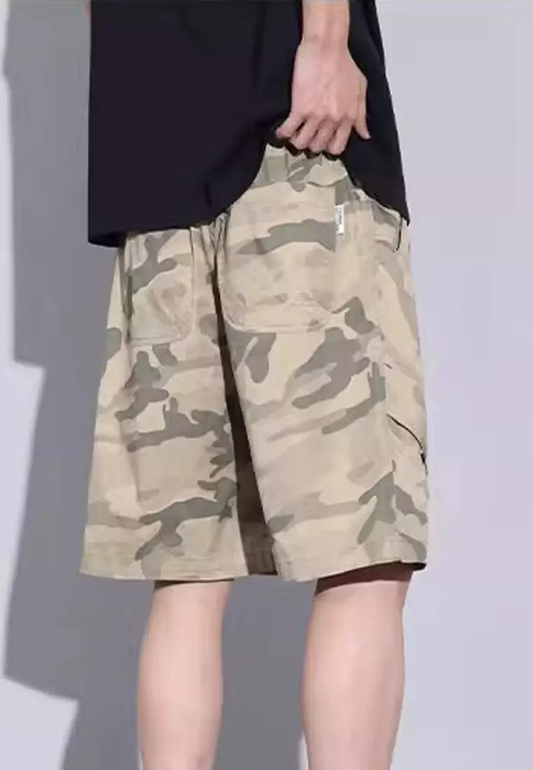 Camo Drawstring Casual Shorts