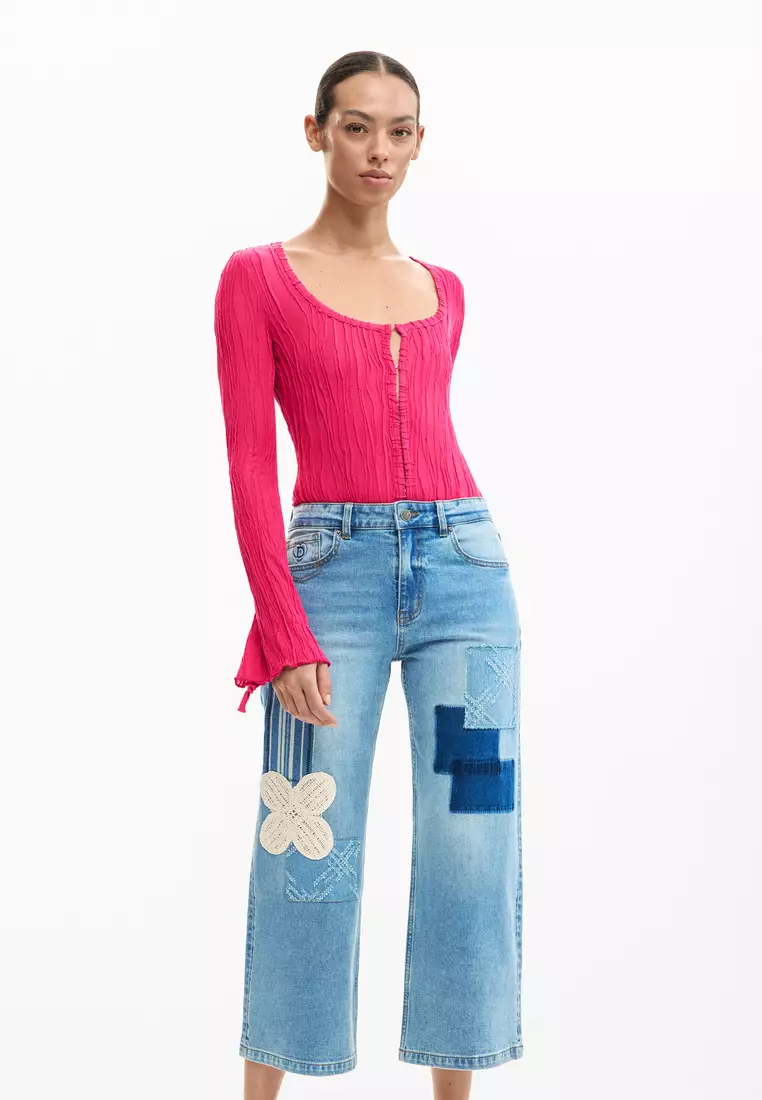 Crochet patch jeans