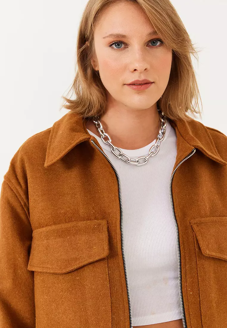 Women's Soft Cashmere Crop Jacket Mbms013 60501013