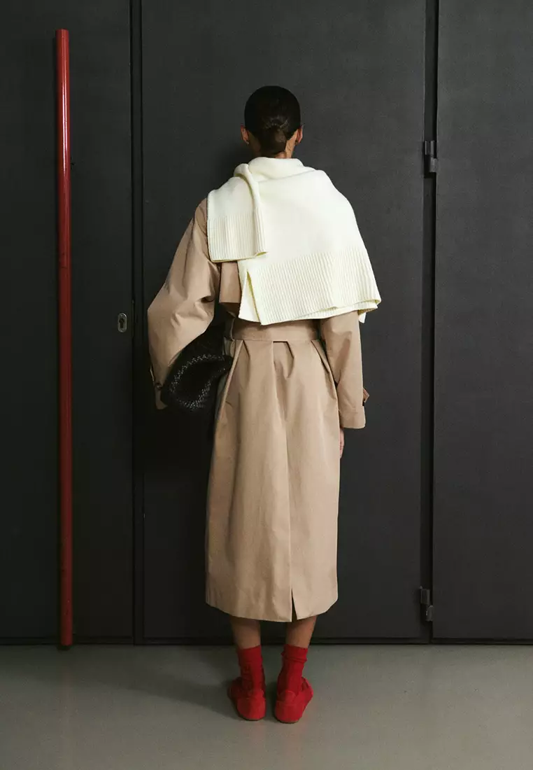Long Double-Breasted Trench Coat