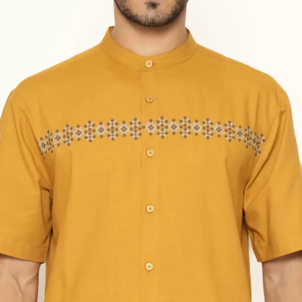 AMK Kemeja Koko Pria Lengan Pendek KK SALIM S/S Camel