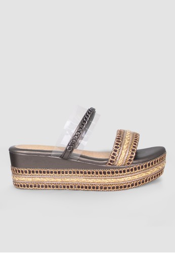 Jual Alivelovearts Kavya Two Strap Wedges Original Zalora Indonesia