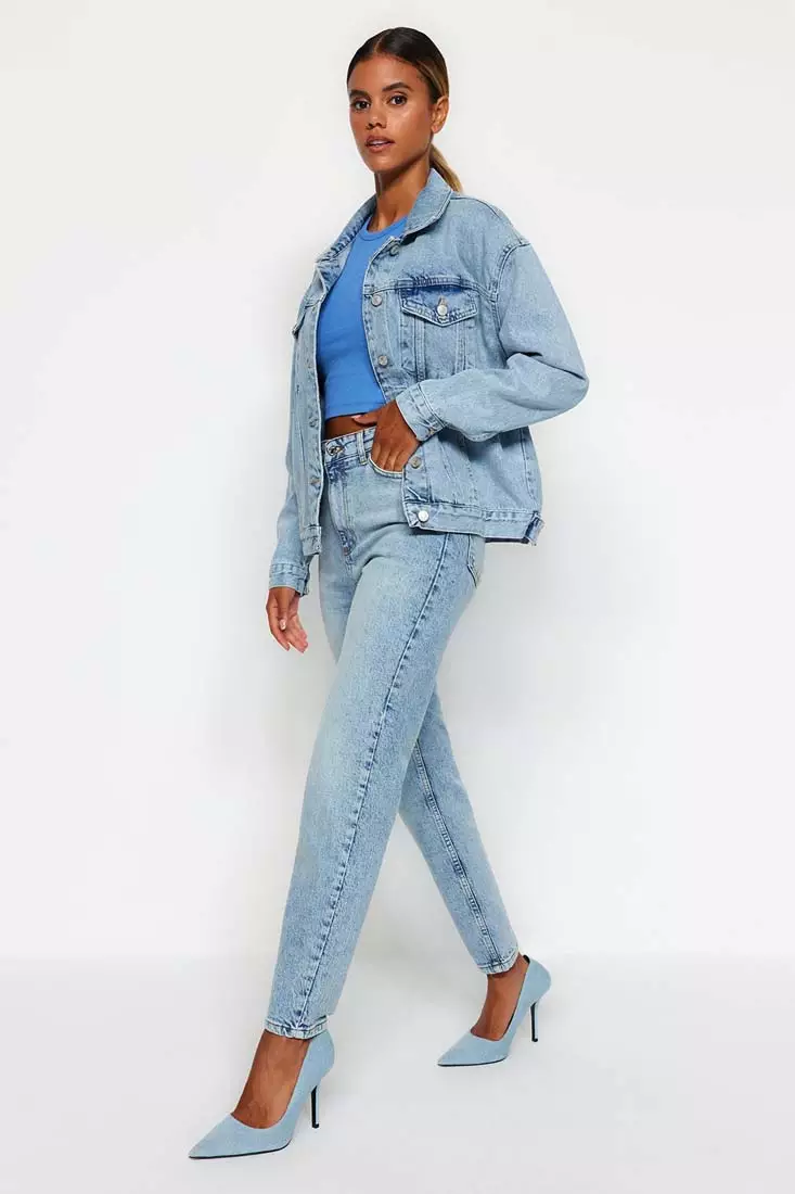 High waisted mom jeans clearance