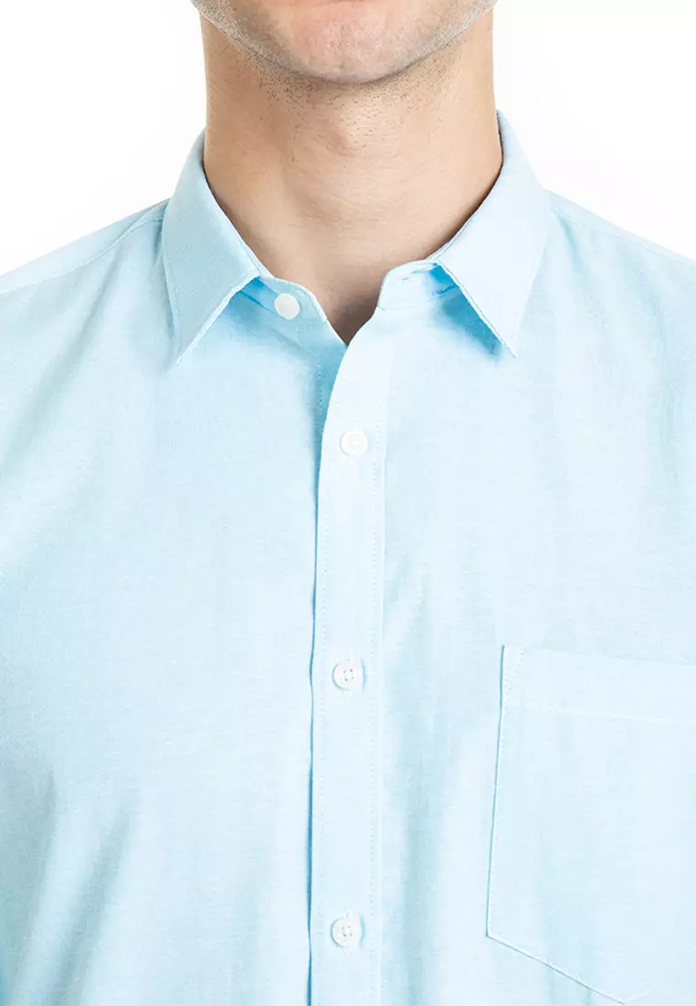 Jual MANLY MANLY Kemeja Slim Fit Luham Blue Original 2024 | ZALORA ...