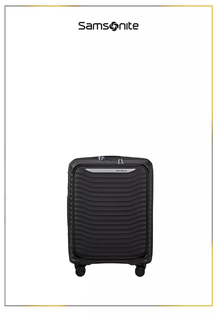 Samsonite Koper Upscape Cabin Easy Access Black + Foldable Luggage Cover Cabin