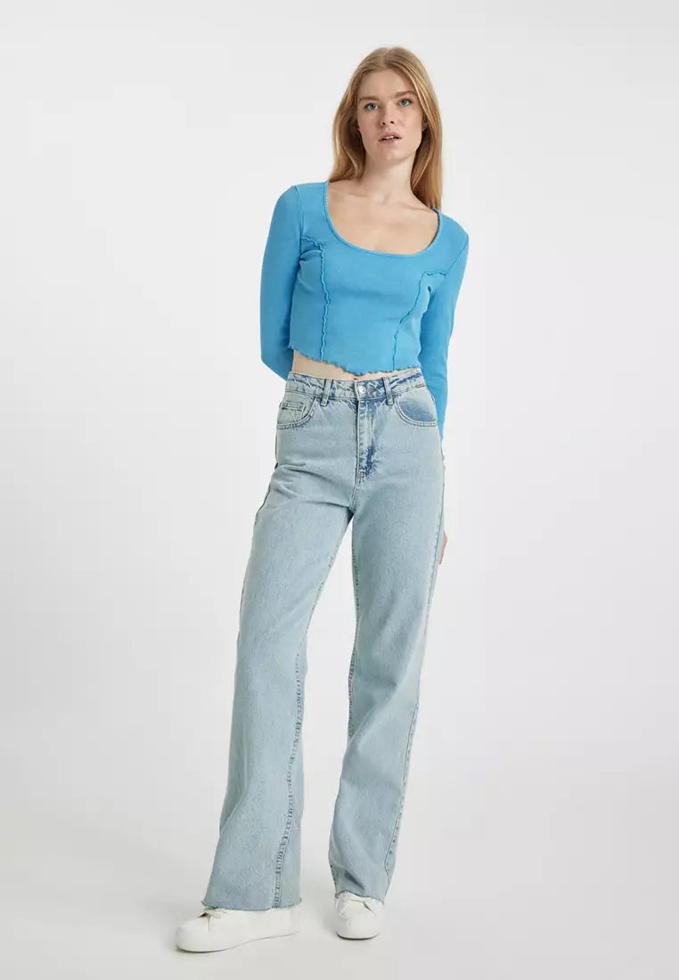 Long Sleeve Bustier Top