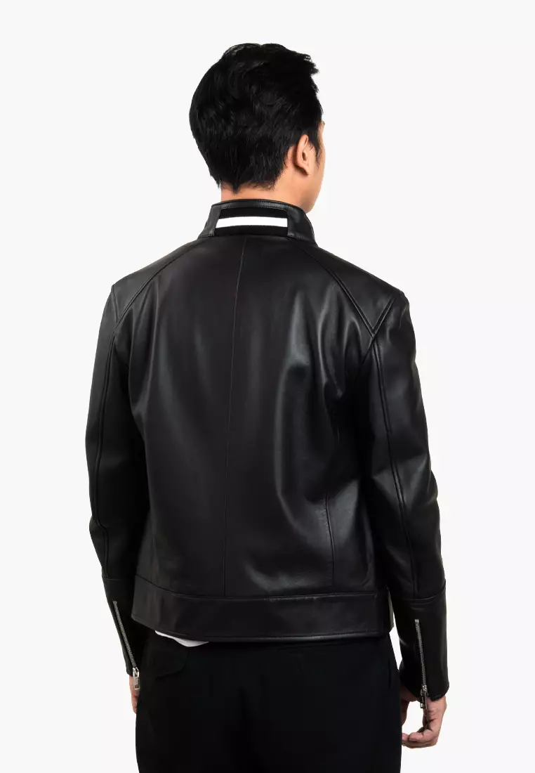 Bally Zipper Leather Jacket - Black