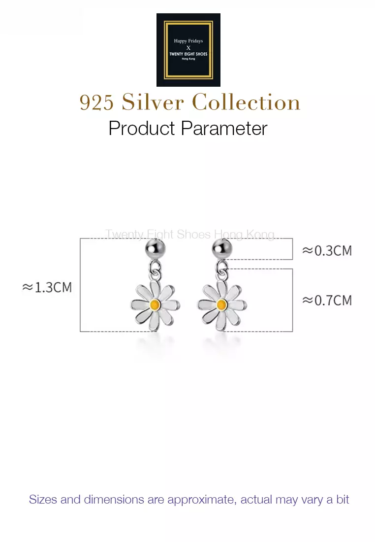 925 Silver Daisy Earrings JW AR-G6787