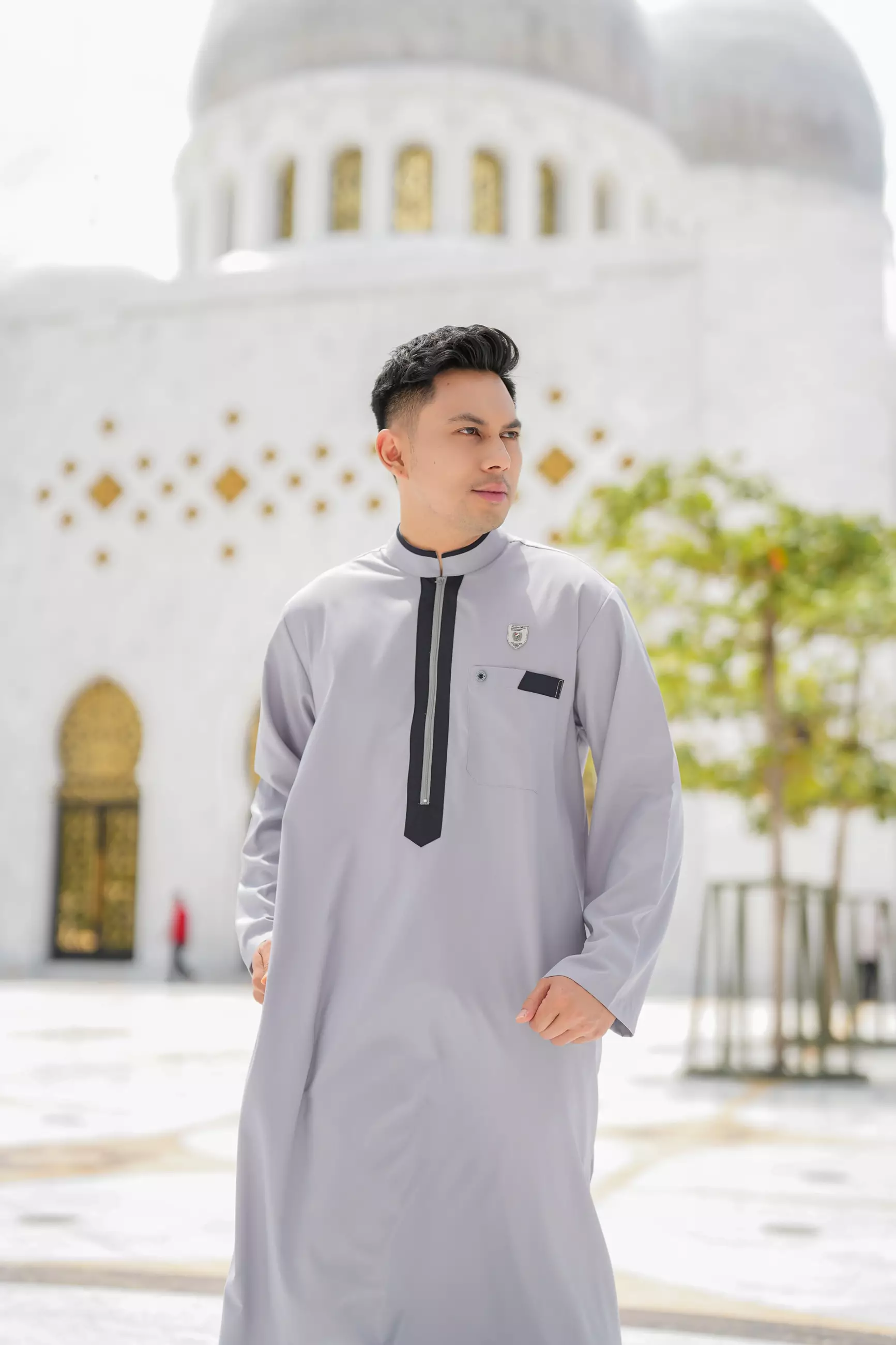 Koko Jubah Gamis Pria  Arfan Grey Regular Fit