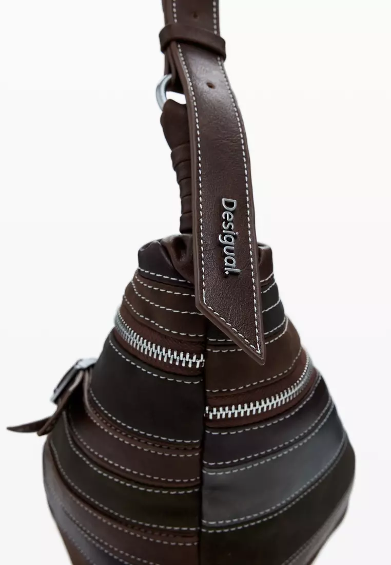 Medium shoulder bag with stitching