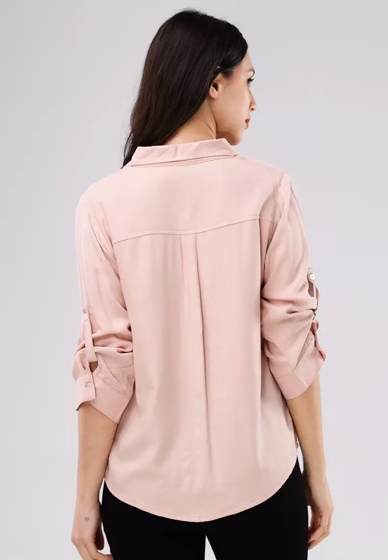 Woven Plain Boldtwill 3/4 Slv. Blouse