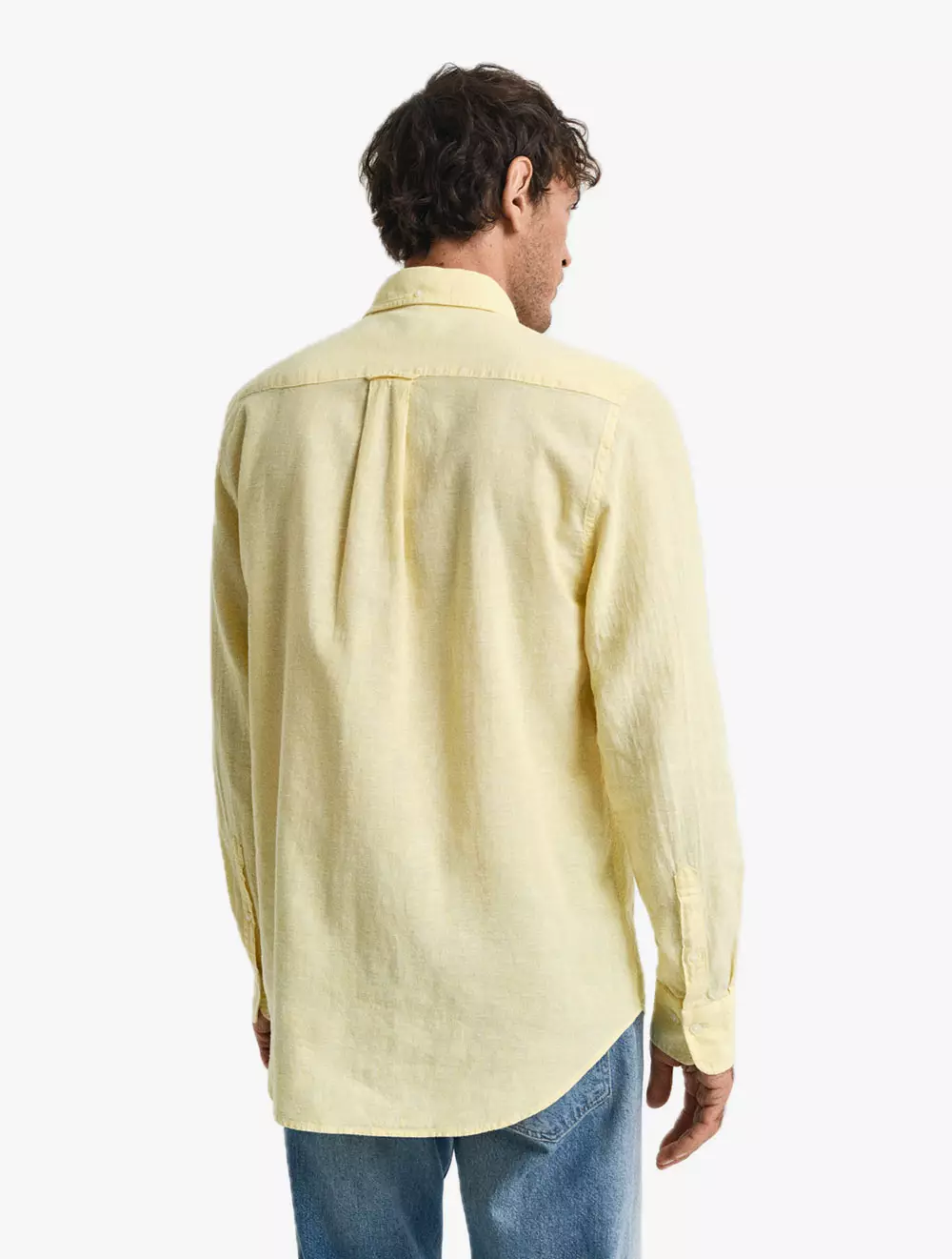 GANT - Pakaian Pria - Reg Cotton Linen Shirt - Banana Yellow