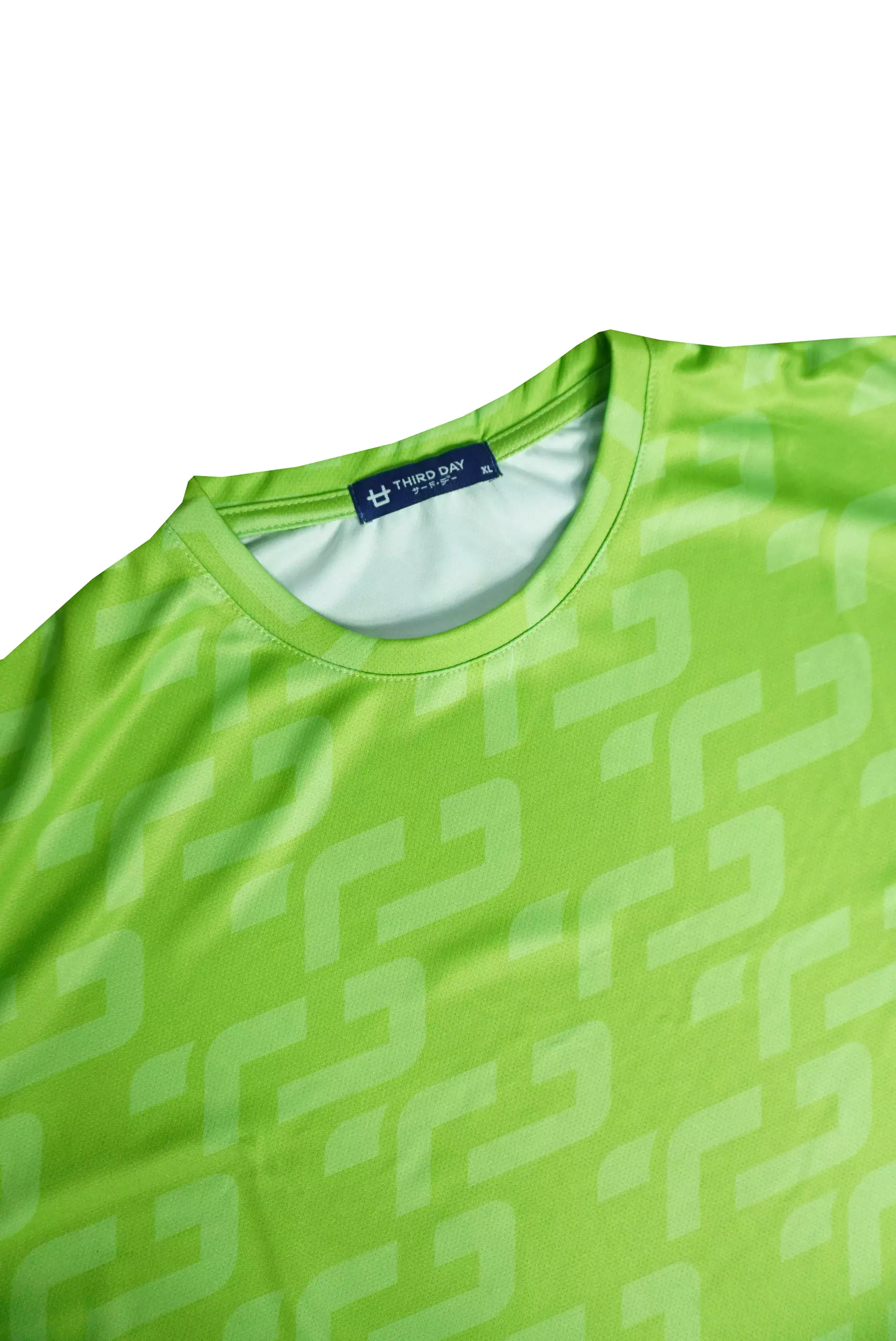 Td Active LSB21 baju crop zumba wanita quickdry fullprint hijau stabilo