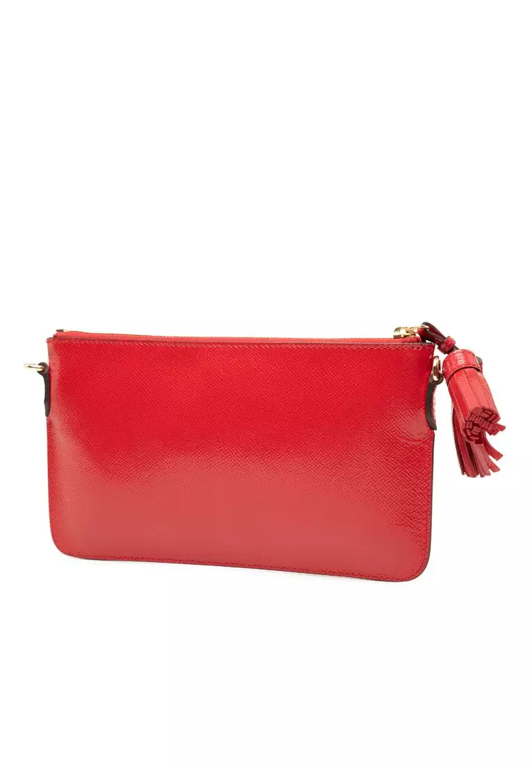 Pre-Loved Burberry Patent Tassel Crossbody