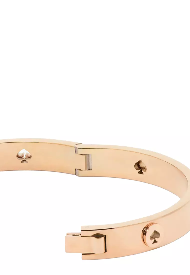 Spot The Spade Studded Hinged Bangle Bracelet in Rose Gold KE759