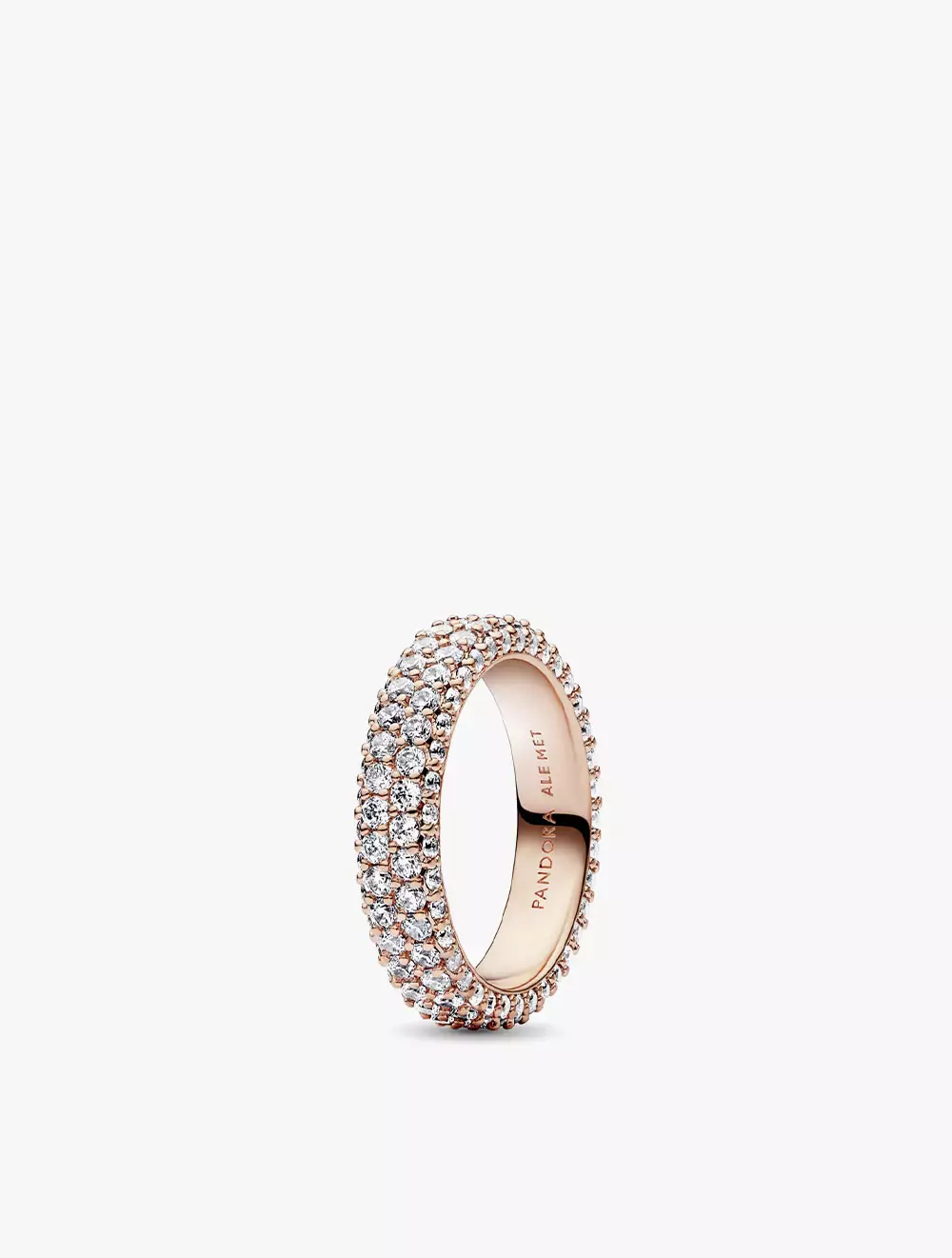 14k Rose gold-plated ring with clear cubic zirconia