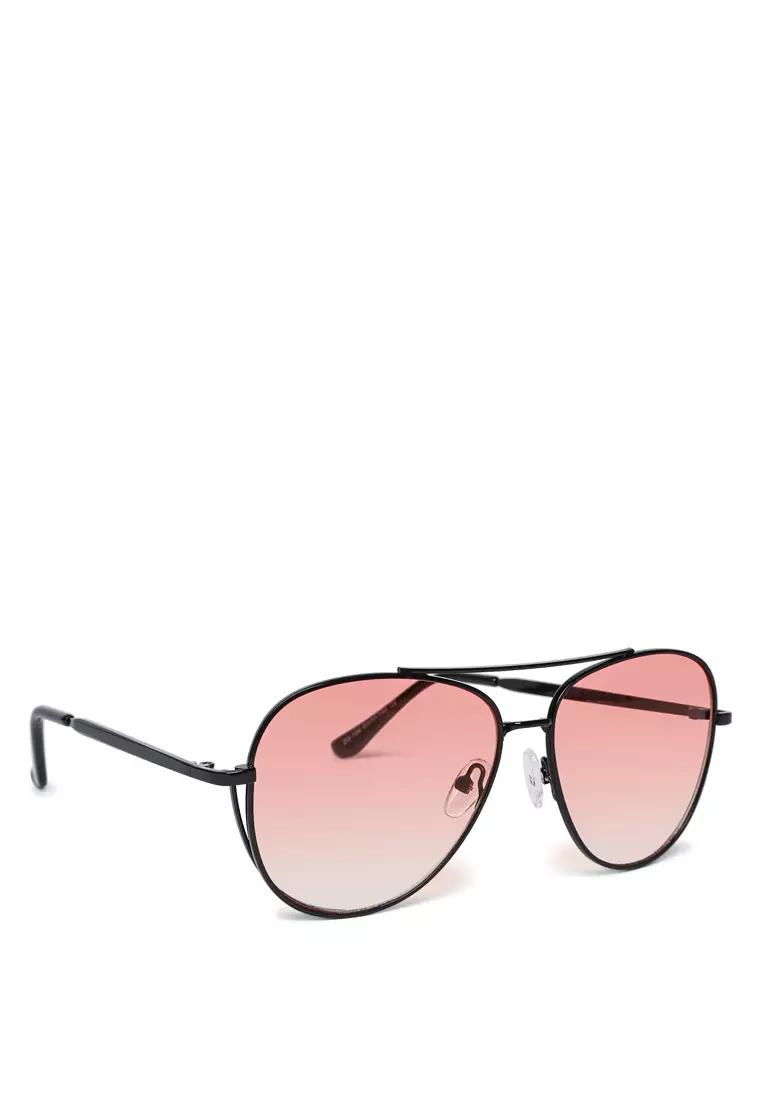 Pink tinted outlet aviator sunglasses