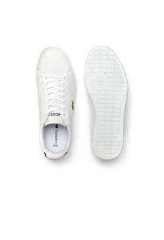 lacoste white shoes with gold