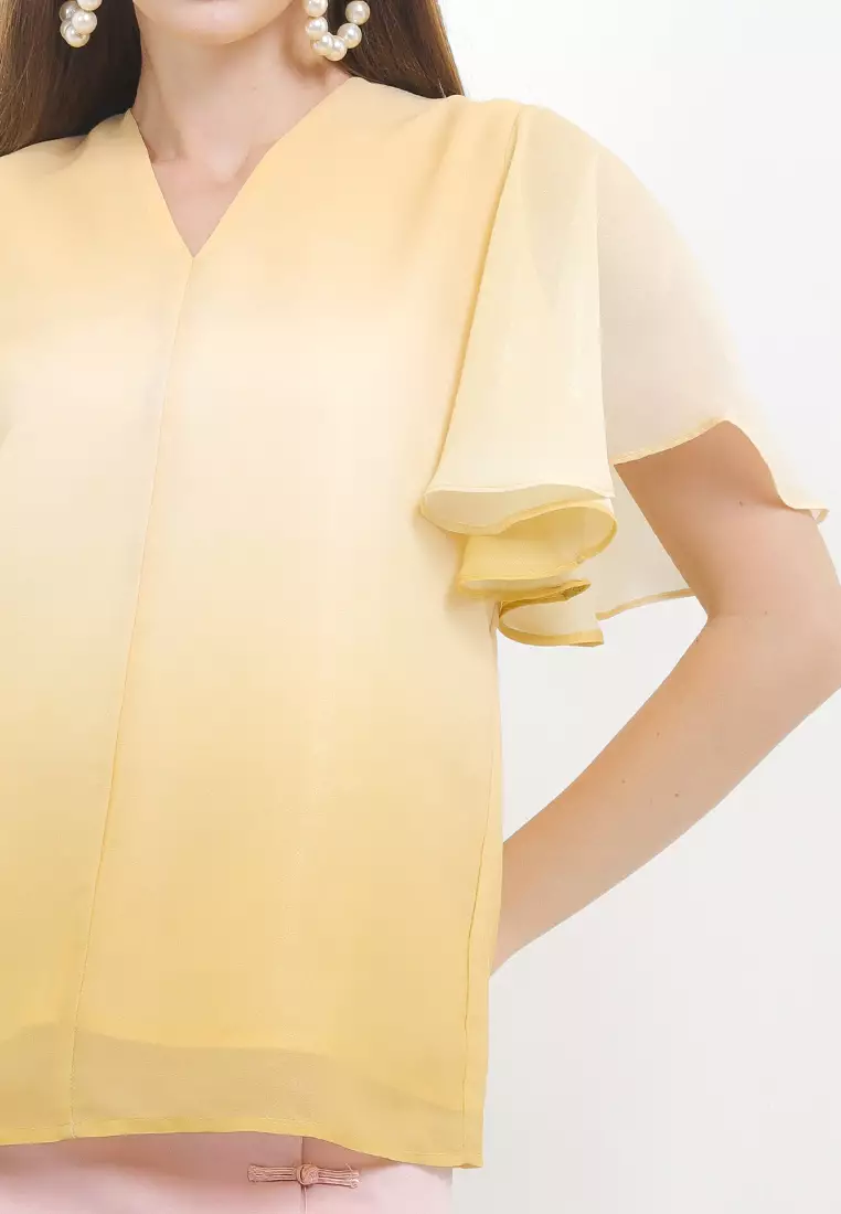 Fiona Blouse In Yellow Shades