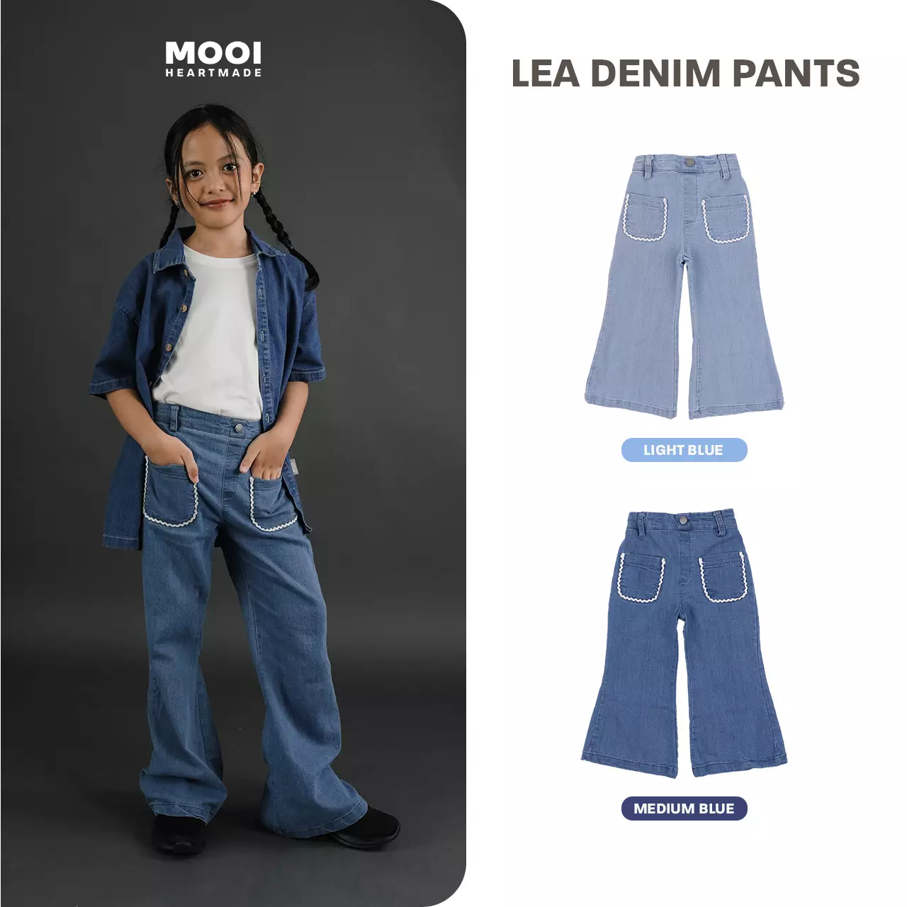 Mooi Celana Jeans Anak Kids Lea Denim Pants - Light Blue