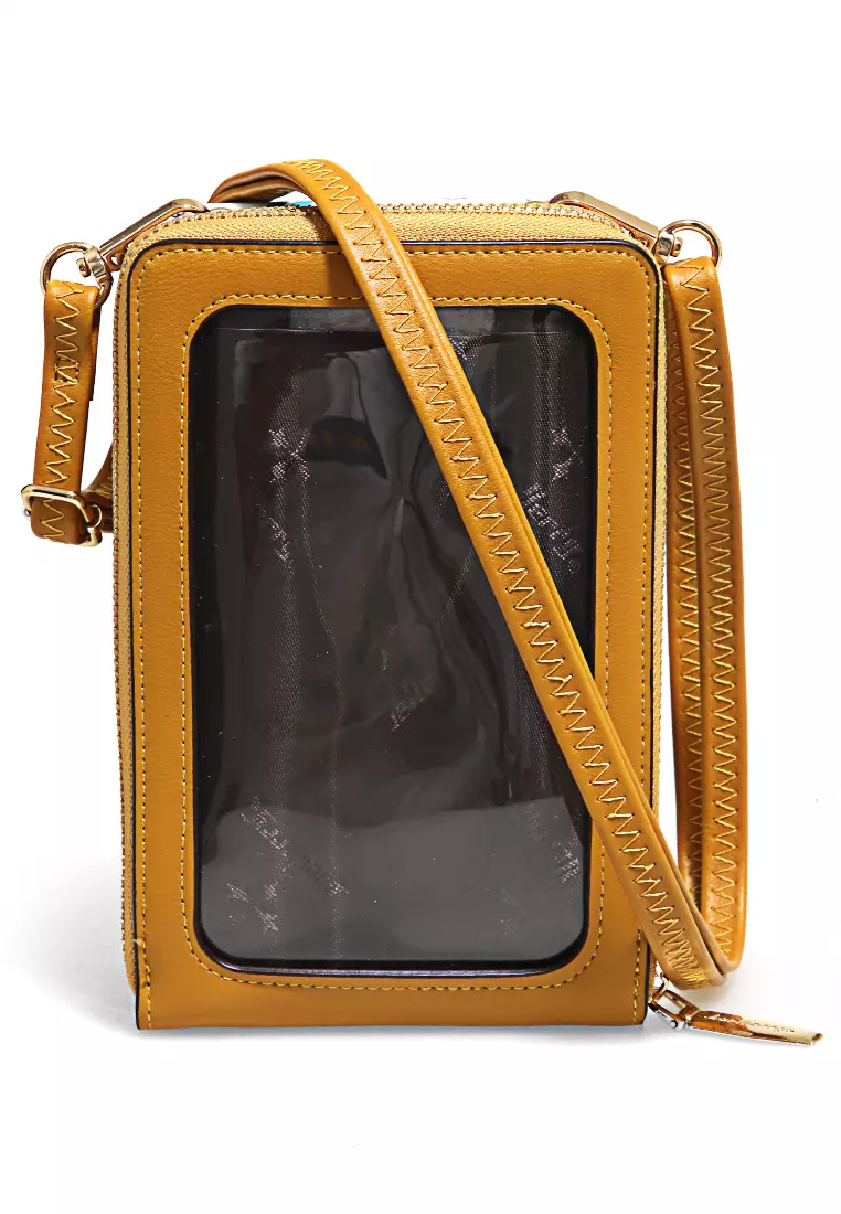 Sling Bag Tas Selempang Wanita Flower Motive Many Pocket Material Leather ORIGINAL