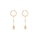 Glamorousky white Fashion Simple Plated Gold Geometric Imitation Pearl Tassel Earrings 199FDACB5D35D7GS_1
