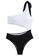 Halo black and white Color Block One Shoulder Swimsuit DF15FUS50CC185GS_2