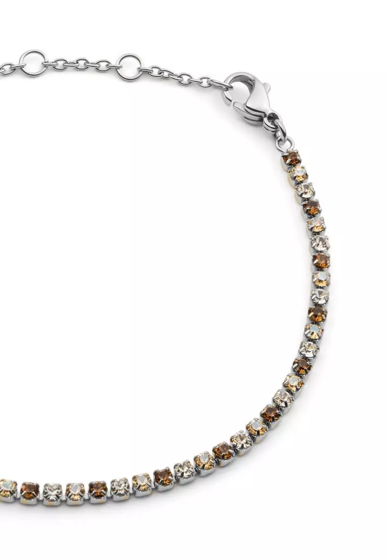 Classic Tennis Bracelet Honey Combo Silver - Unisex Bracelet for women and men stainless steel Bracelet DW Official Authentic Original 手鍊 不鏽鋼手鍊 DW 官方正品原裝