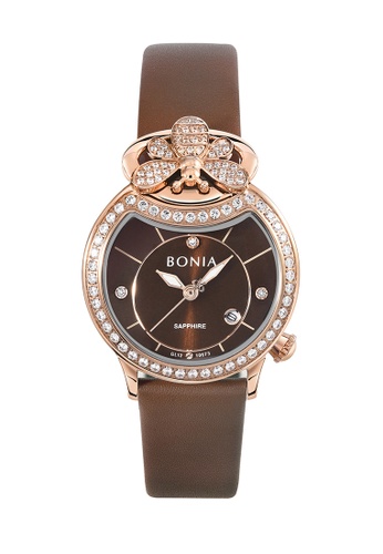 Bonia Watches brown Bonia Bee Women Elegance Watch & Jewellery Set BNB10673-2542S (Free Gift) B0DCDACE998D1FGS_1