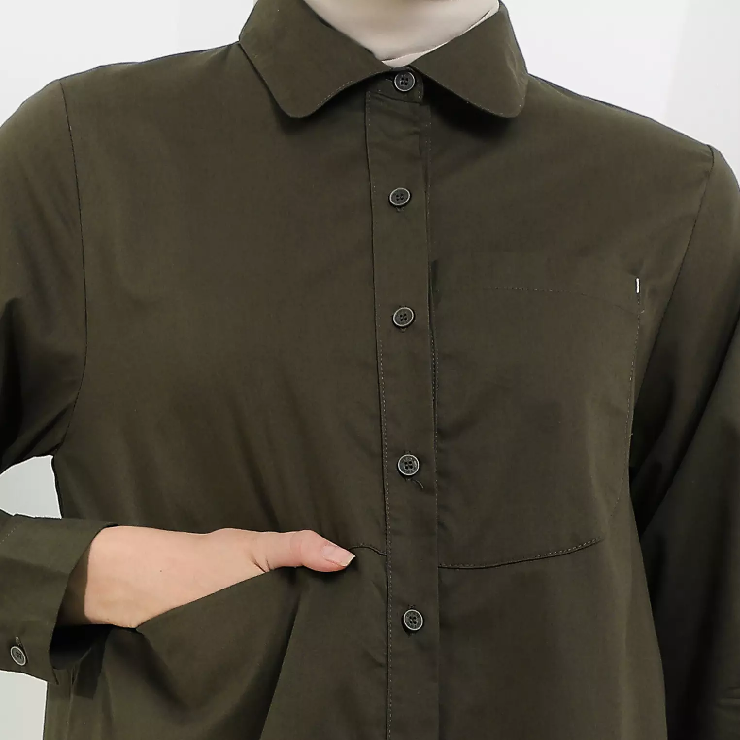 MFMW Lucyra Atasan Blouse Dark Olive