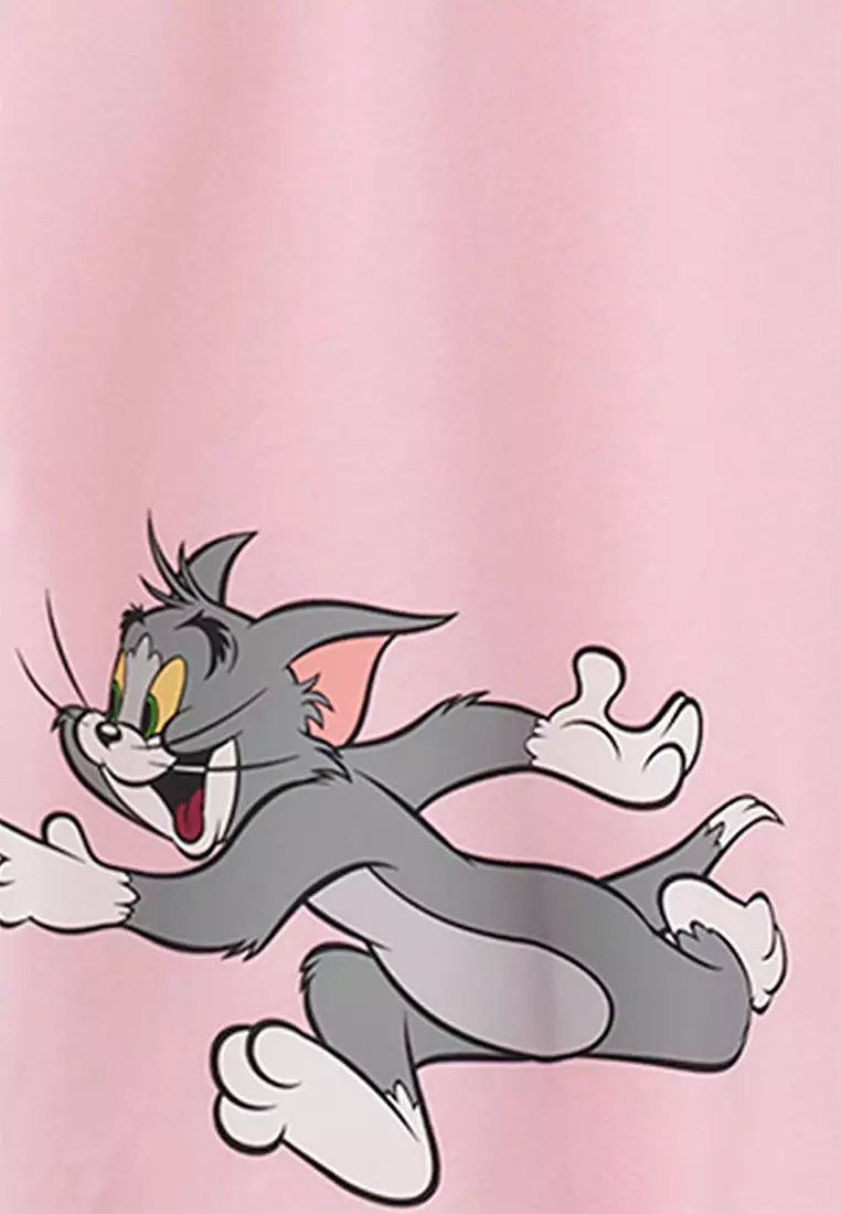 Women's Tom and Jerry Boyfriend Fit Printed Tee