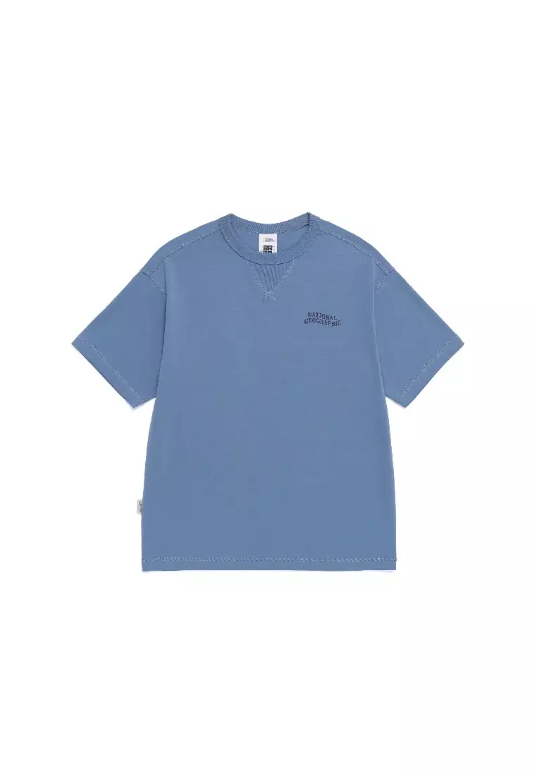 男女同款AVIS AEROSILVER圖案半寬鬆拼接細節短袖T恤