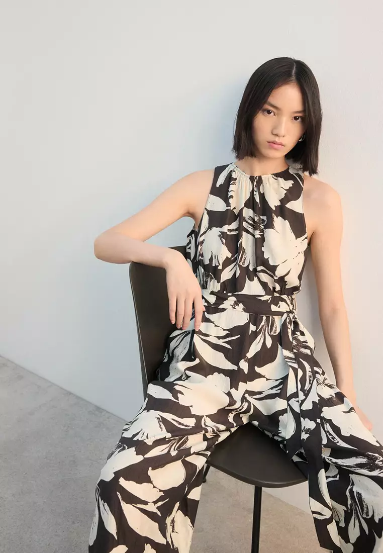 Printed Crop Jumpsuit