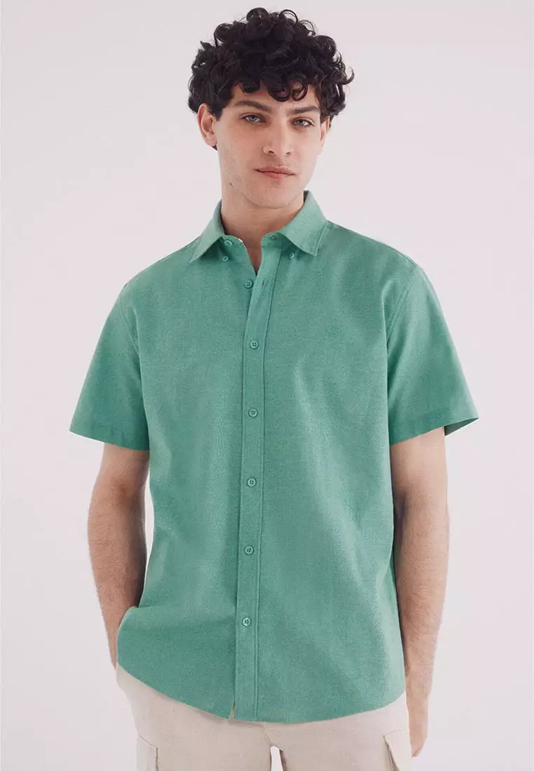Short-Sleeved Linen Shirt