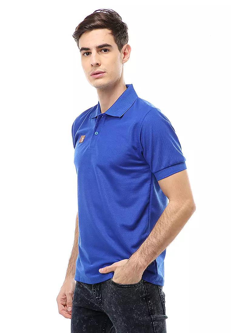 Jack Atasan Formal Pria T-Shirt Kaos Polo Polos Lengan Pendek Material Cotton ORIGINAL - Blue