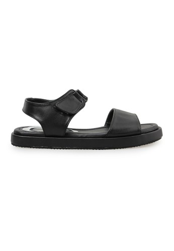 Cote d'Azur Remo Black Flat Sandals