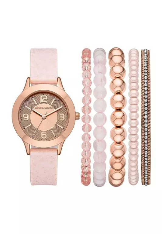 Women's Rose gold Silicone Strap Analog Watch SKC-SR9024