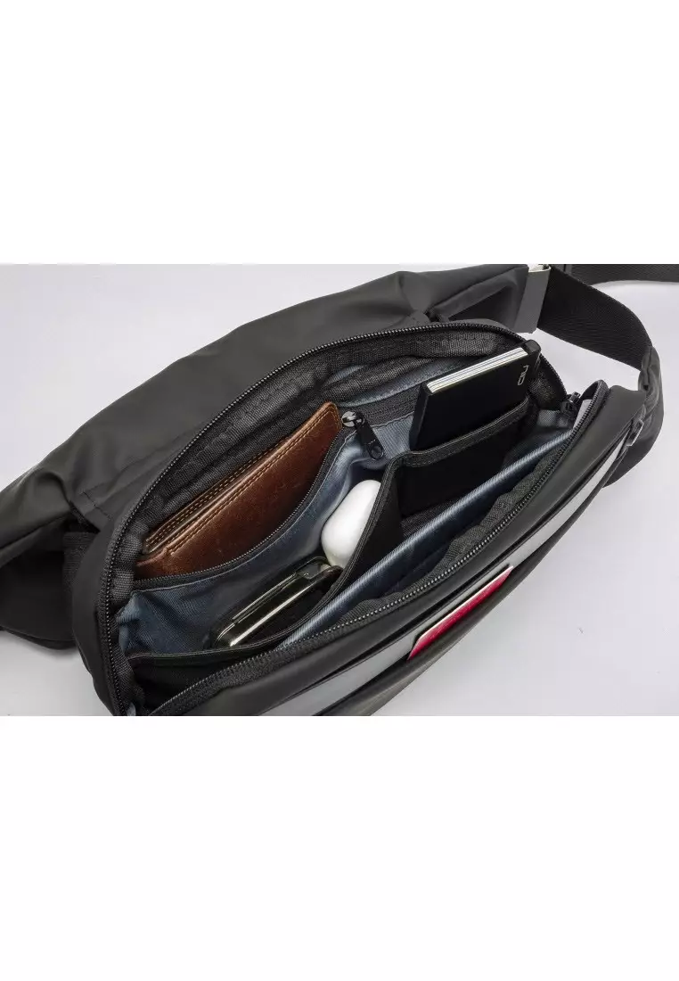 多重功能‧雙向隱藏儲存 R0 時尚胸包-隕石黑